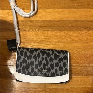 Kate Spade Leopard Print Crossbody Bag - Black and White